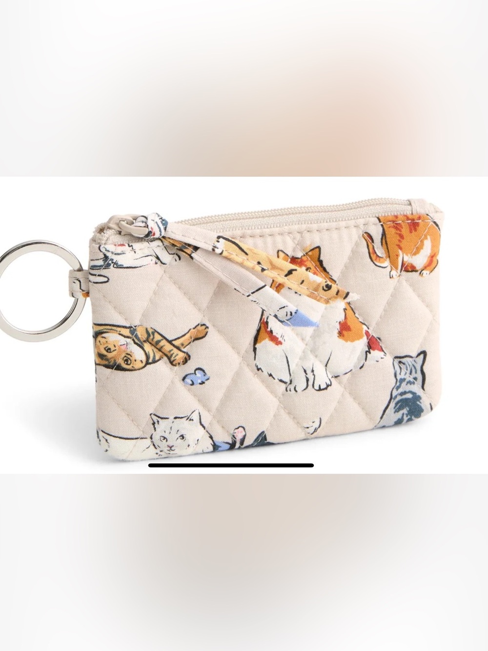NWT Vera Bradley Zip ID Case with Key Ring in A Cat’s Life 🐈